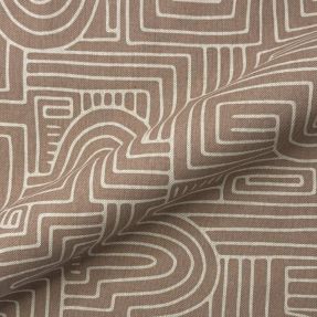 Decoration fabric Linenlook premium Curve Maze Line