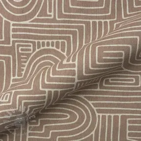 Decoration fabric Linenlook premium Curve Maze Line