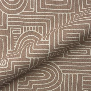 Decoration fabric Linenlook premium Curve Maze Line