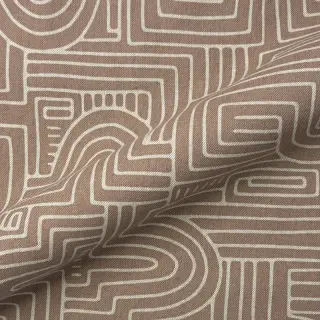 Decoration fabric Linenlook premium Curve Maze Line