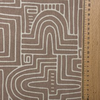 Decoration fabric Linenlook premium Curve Maze Line