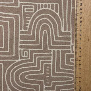 Decoration fabric Linenlook premium Curve Maze Line