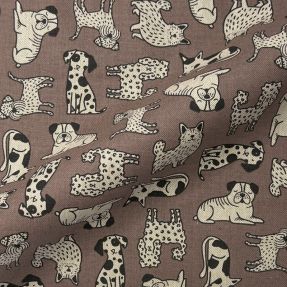 Decoration fabric Linenlook premium Dog Wildlife Art