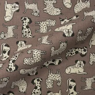 Decoration fabric Linenlook premium Dog Wildlife Art