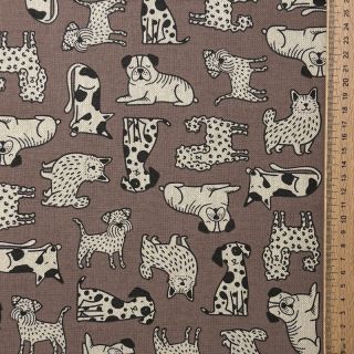 Decoration fabric Linenlook premium Dog Wildlife Art