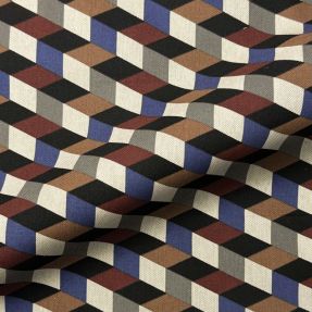 Decoration fabric Linenlook premium Cube Illusion Art