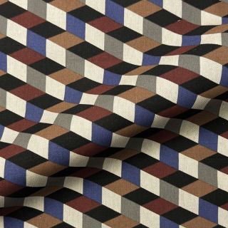 Decoration fabric Linenlook premium Cube Illusion Art