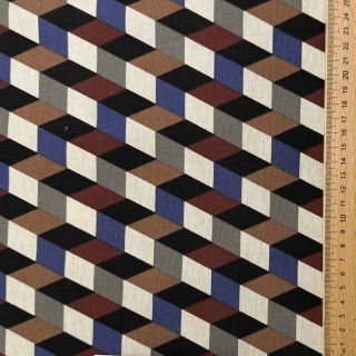 Decoration fabric Linenlook premium Cube Illusion Art
