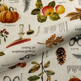 Decoration fabric premium Linenlook Fall Harvest Recipe digital print