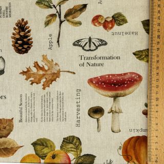 Decoration fabric premium Linenlook Fall Harvest Recipe digital print