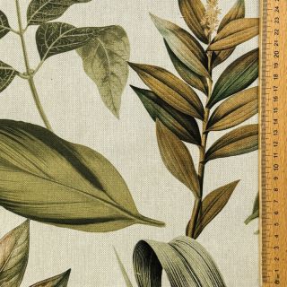 Decoration fabric premium Linenlook Botanic Bold Leaf digital print
