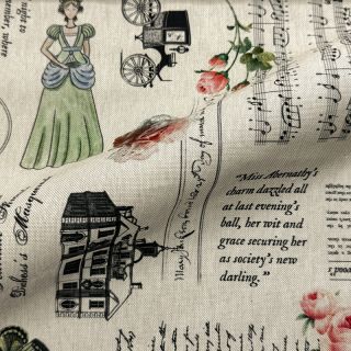 Decoration fabric premium Linenlook Regal Newspaper digital print