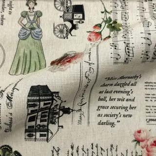 Decoration fabric premium Linenlook Regal Newspaper digital print
