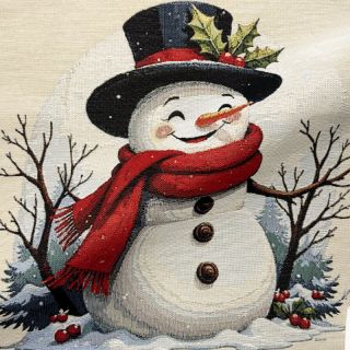 Decoration fabric GOBELIN PREMIUM Happy Snowman PANEL