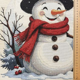 Decoration fabric GOBELIN PREMIUM Happy Snowman PANEL