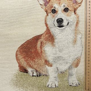 Decoration fabric GOBELIN PREMIUM Sitting Corgi Dog PANEL
