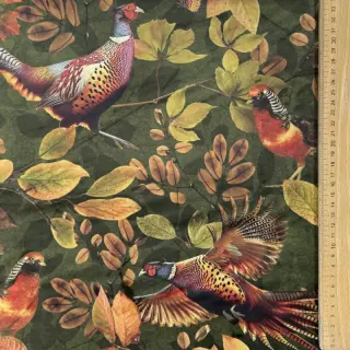 Decoration fabric VELVET Pheasant Forest Leaf