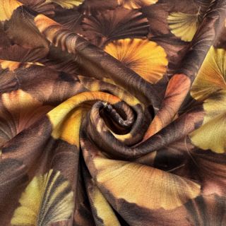 Decoration fabric VELVET Ginko Biloba Leaf