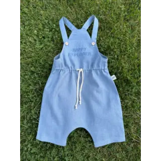Linen enzyme washed 170 g blue