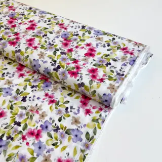 Viscose RADIANCE Flower Uma white digital print