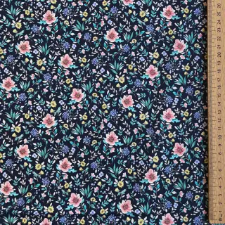 Cotton fabric Flowers Tara navy design B digital print