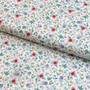 Cotton fabric Flowers Tara off white design B digital print