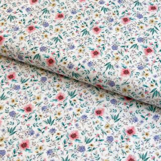 Cotton fabric Flowers Tara off white design B digital print