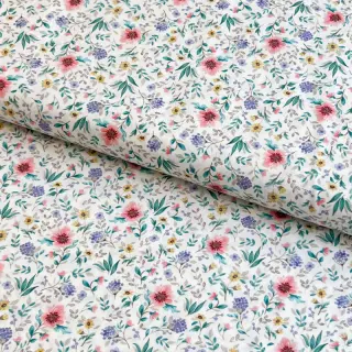 Cotton fabric Flowers Tara off white design B digital print