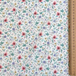 Cotton fabric Flowers Tara off white design B digital print