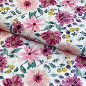 Cotton fabric Flower Sonja mauve digital print