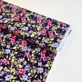 Viscose RADIANCE Flower Uma navy digital print