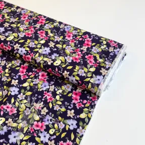 Viscose RADIANCE Flower Uma navy digital print