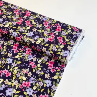 Viscose RADIANCE Flower Uma navy digital print