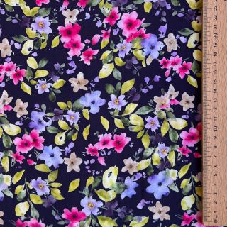 Viscose RADIANCE Flower Uma navy digital print