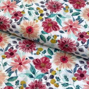 Cotton fabric Flower Sonja red digital print
