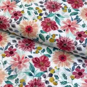 Cotton fabric Flower Sonja red digital print