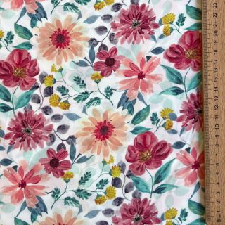 Cotton fabric Flower Sonja red digital print