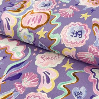 Jersey Shells lavender digital print