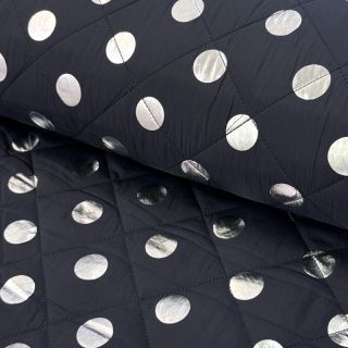 Stepped fabric FOIL Dot navy