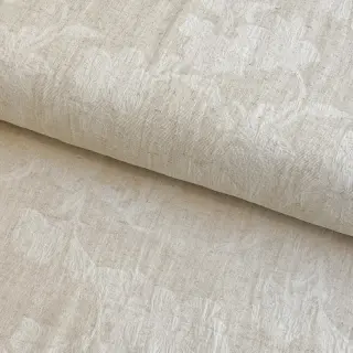 Cotton fabric with linen JACQUARD Flowers natural
