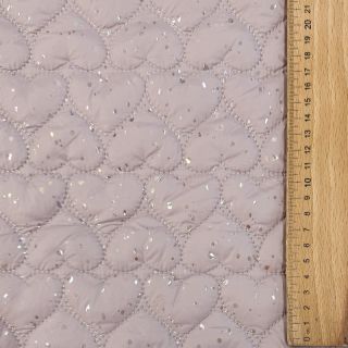 Stepped fabric FOIL Hearts dark powder
