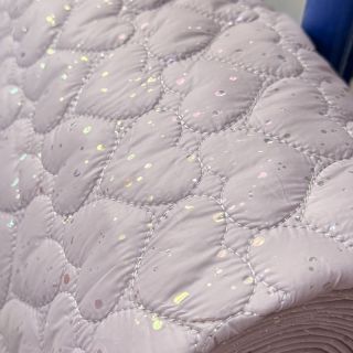 Stepped fabric FOIL Hearts dark powder