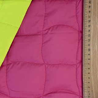 Stepped fabric Graphic square pink lime