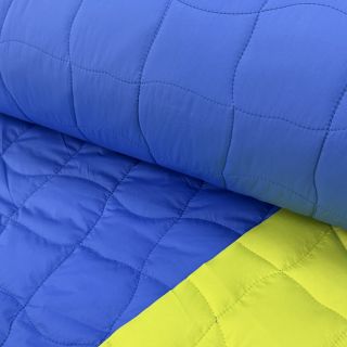 Stepped fabric Graphic square cobalt lime