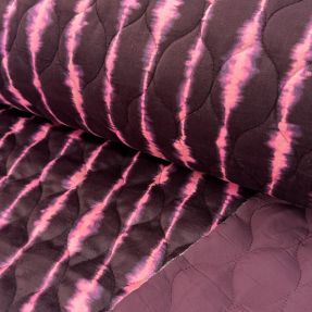 Stepped fabric VELVET Stripes cerise