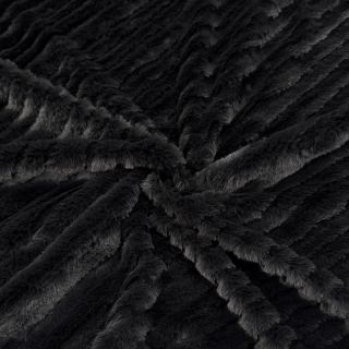 Faux fur Stripes anthracite