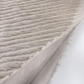Faux fur Stripes beige