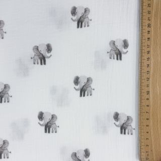 Double gauze/muslin Animals design A digital print ORGANIC