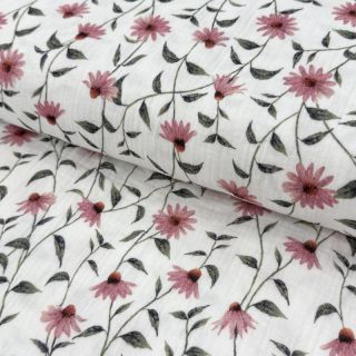 Double gauze/muslin Flowers Simone digital print ORGANIC