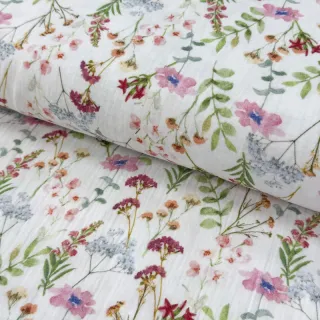 Double gauze/muslin Flower Sabrina white digital print